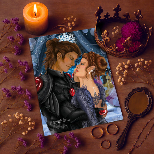 Nesta and Cassian at the Ball- Art Print with official license
