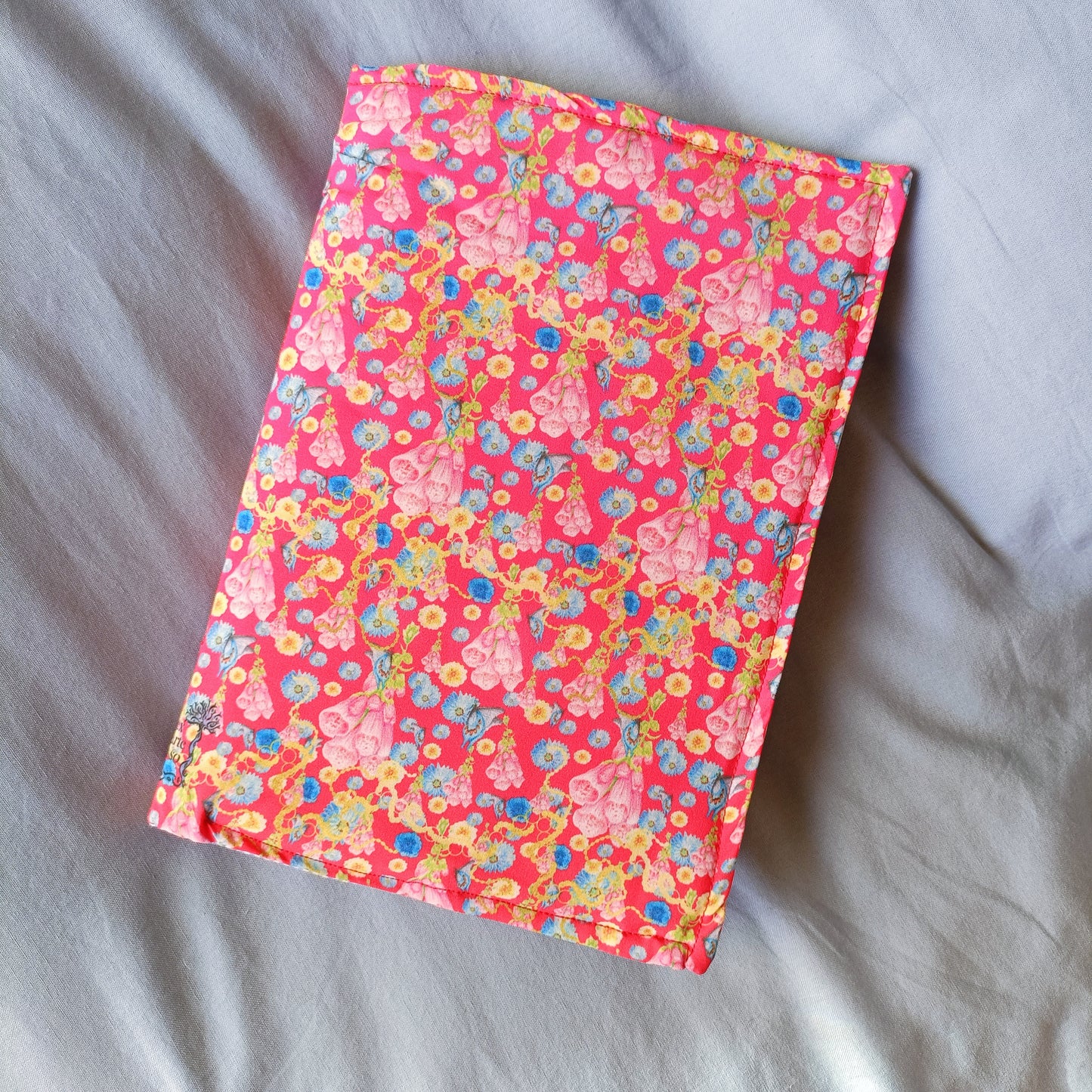 Cloth Book Cover - Pink Flower Pattern