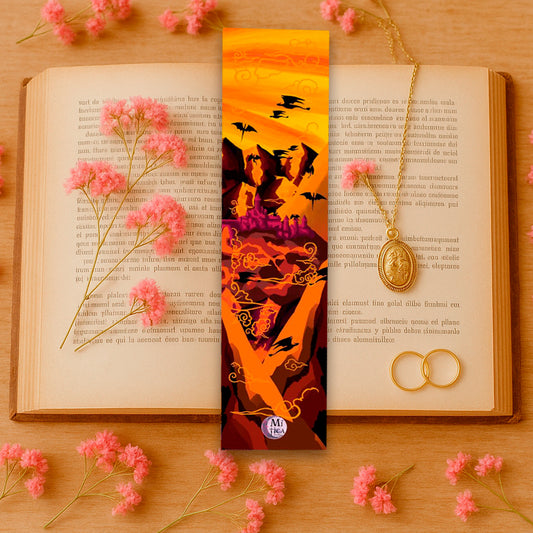 Marcador de livro Fourth Wing com foil dourado